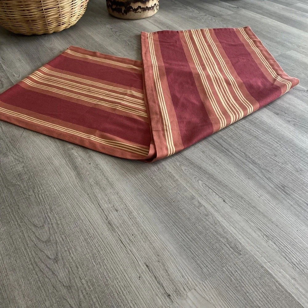 Pottery Barn Red stripe Table Runner extra long NWOT 18x108